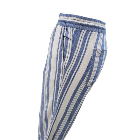 Old Navy Women's Pull On Drawstring Waist‎ Linen Blend Wide Leg Cropped Pants - Picture 5 of 12